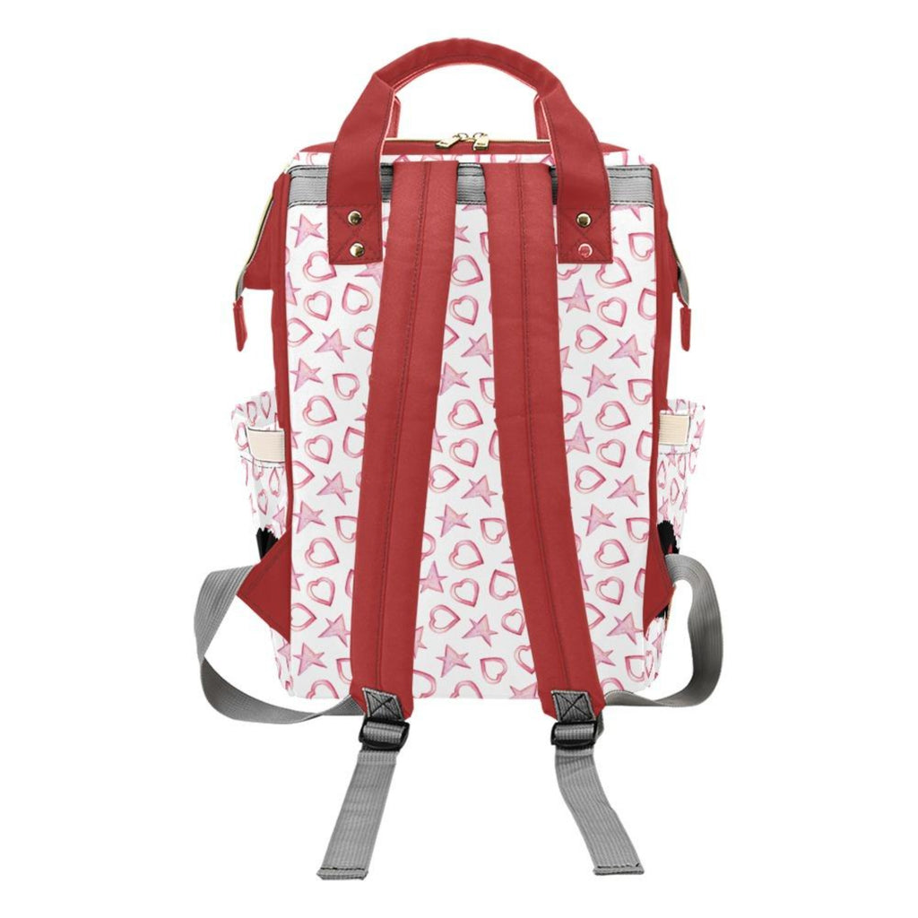 Designer Diaper Bags - African American Baby Girl With Natural Afro Pigtails And Bow With Hearts