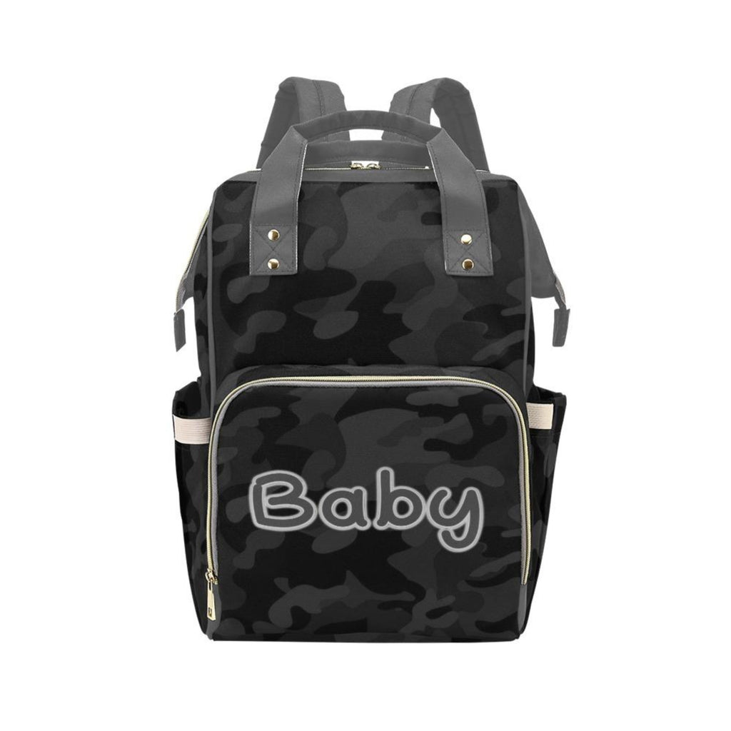 Designer Diaper Bags - Backpack Baby Bag Black And Gray Camouflage Boys Multi-Function Backpack